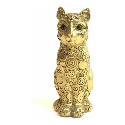 Lucky Cat Resin Gold 17 Cm
