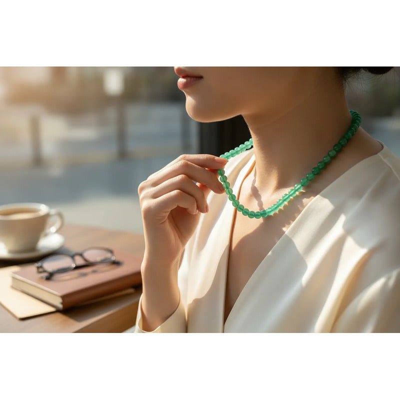 Amatista Collar De Piedra Natural Aventurina Verde