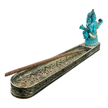 Porta Incienso Con Figura De Ganesh 10 Cm De Altura Turquesa Ganesh by HEREJE