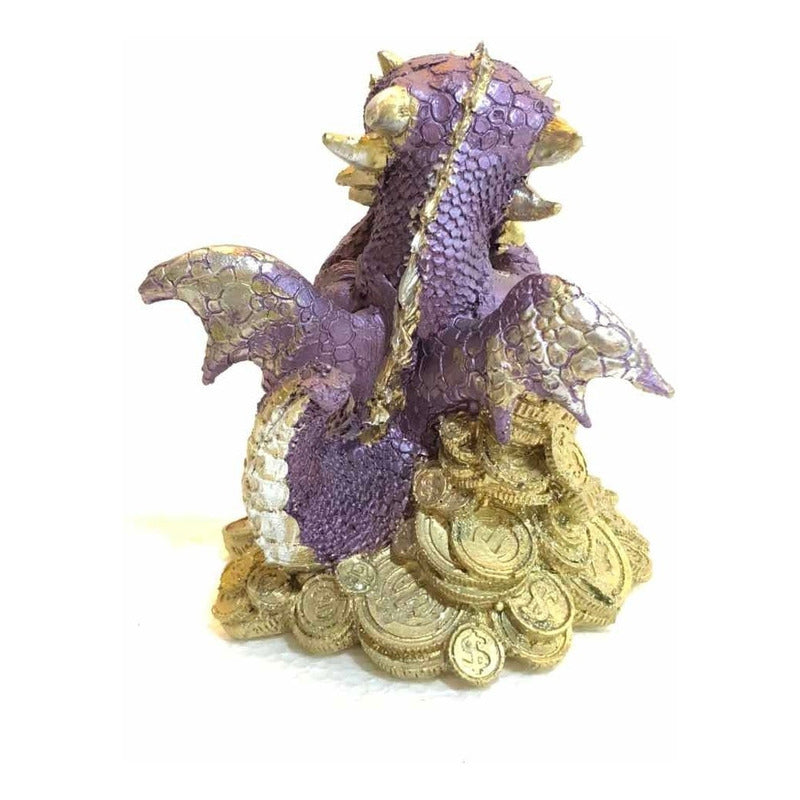 Dragón Tipo Bebe Resina 14.5 Cm Nacional Pintado A Mano.