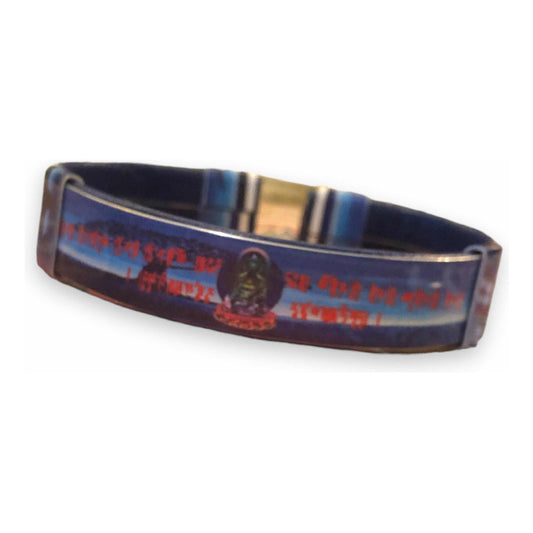 Blue Buddha Leather Bracelet with Sublimation