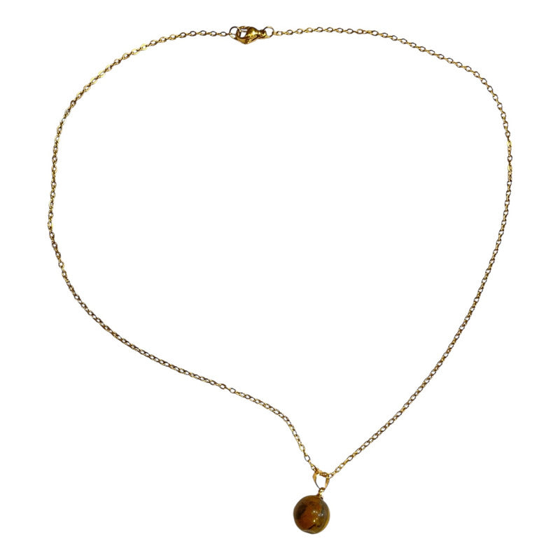 Cuarzo En Esfera Dije Con Cadena