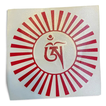 Estampa Om Hereje Rojo Tibetano Sol Recorte