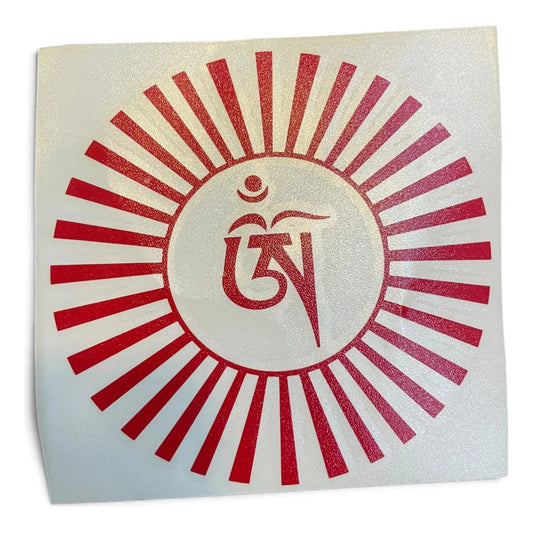 Estampa Om Rojo Tibetano Sol Recorte
