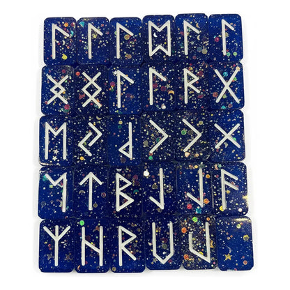 Runas Celtas En Resina Pintadas A Mano 25 Piezas Ahumado Blue