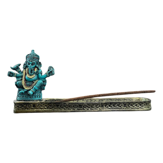 Porta Incienso Con Figura De Ganesh 10 Cm De Altura Turquesa Ganesh