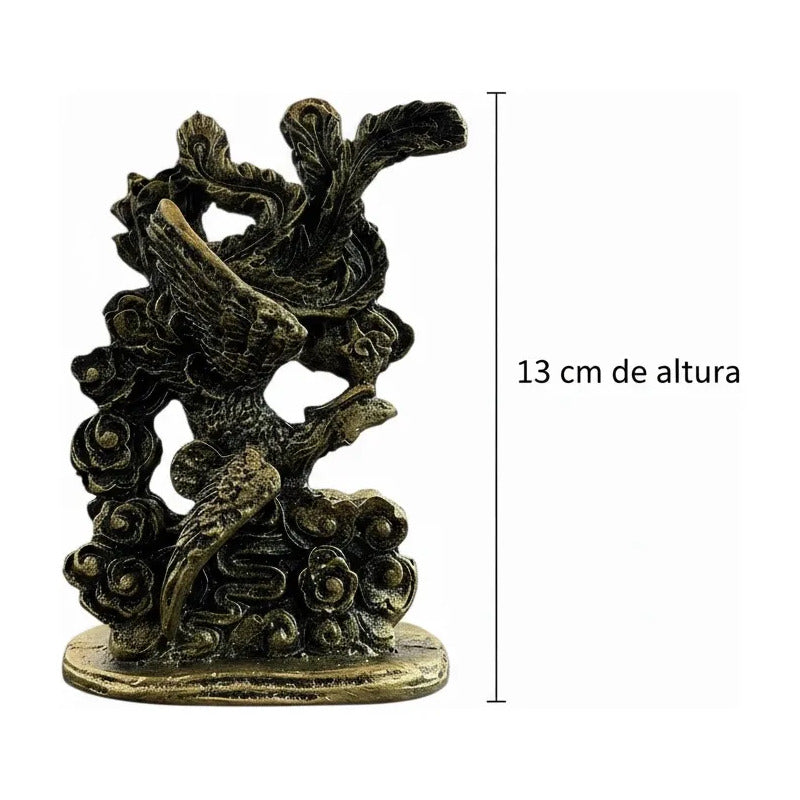 Ave Fenix Estatua De Resina De 13 Cm De Altura Dorado Oscuro by HEREJE