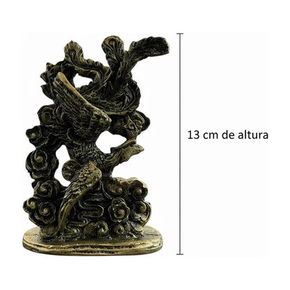 Ave Fenix Estatua De Resina De 13 Cm De Altura Dorado Oscuro by HEREJE