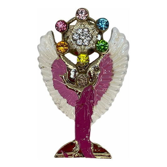 Metatron Cube Brooch Gold Plated Covered with Lacquer.