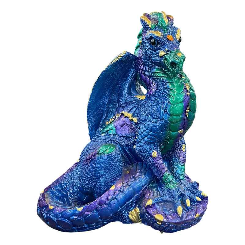 Dragon De 21 Cm De Altura Estatua De Resina Azul