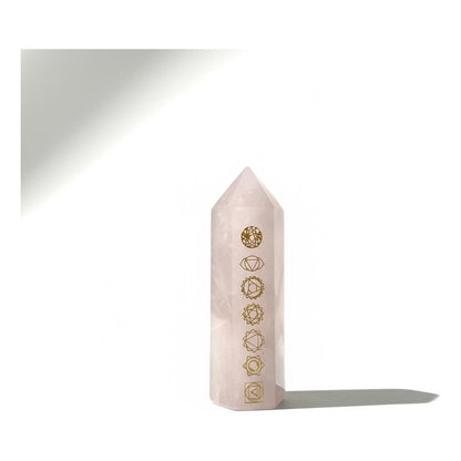 Obelisco De Cuarzo Con Los Chakras Grabados 7cm