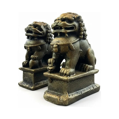 Perros Fu Estatua De 6.5 Cm De Altura Dorado Oscuro by HEREJE