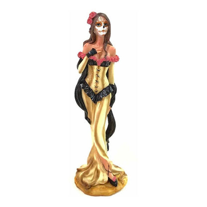 Hand Painted National Resin Catrina (beige) 25cm