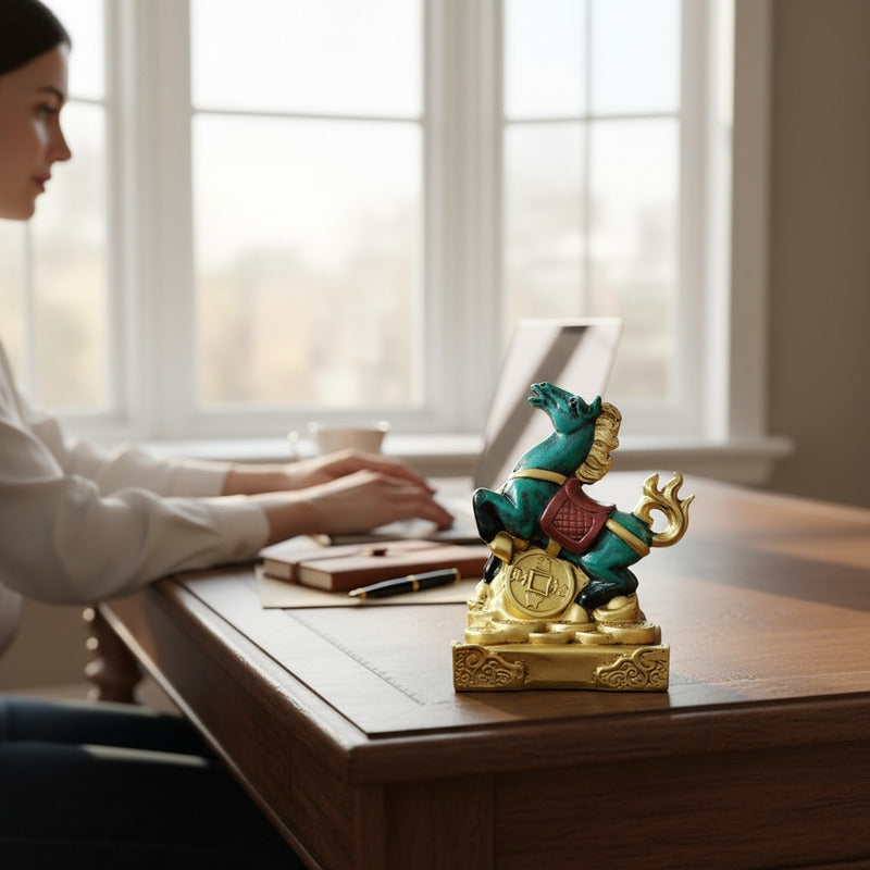 Caballo Año Chino Escultura De Resina 9x6x5cm