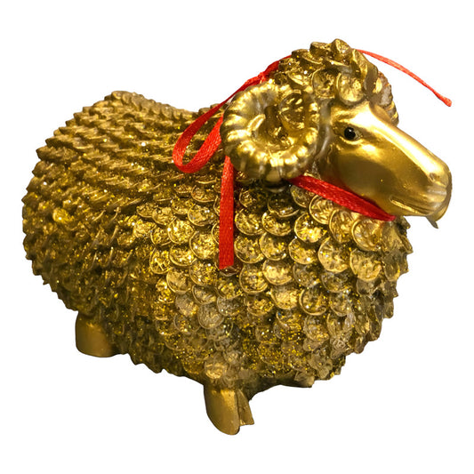 Golden Bighorn Sheep Abundance 10.5 cm Resin