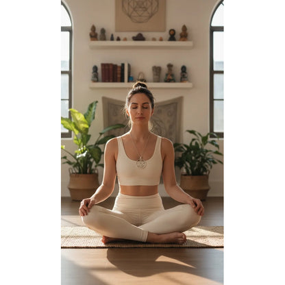 Metatron Dije De Acero Inoxidable Con Cadena Plateado