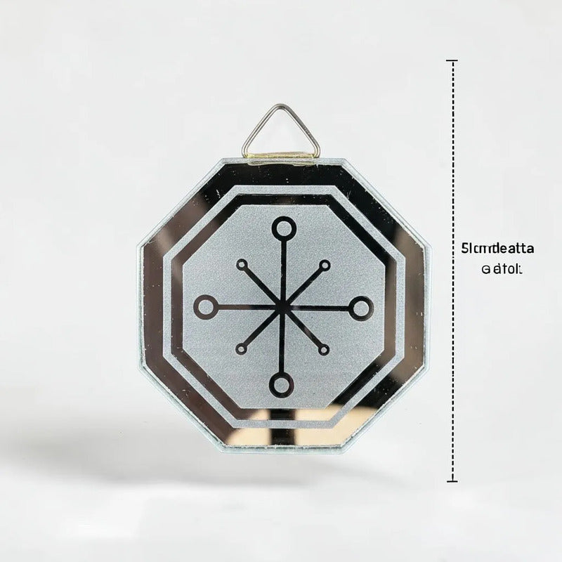 Espejo Octagonal, Grabado Con Símbolos Esotéricos De 5 Cm Clarividencia by HEREJE