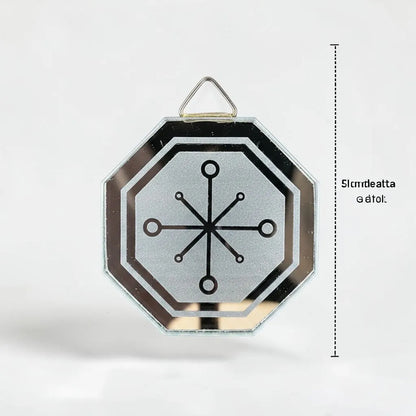 Espejo Octagonal, Grabado Con Símbolos Esotéricos De 5 Cm Clarividencia by HEREJE