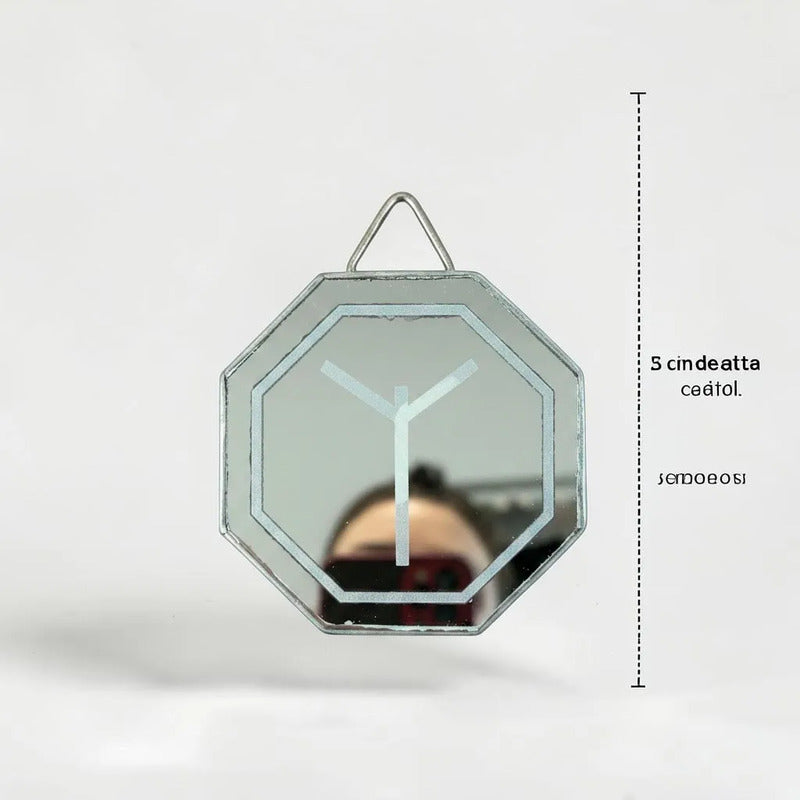 Espejo Octagonal, Grabado Con Símbolos Esotéricos De 5 Cm Algis by HEREJE