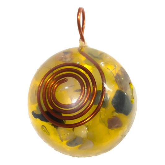 Orgonite Circular Pendant Charm Cleanses Energy Amulet