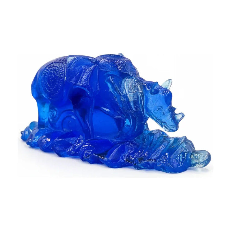 Elefante Y Rinoceronte Azul Figura De Resina 4.5 Cm De Alto Azul