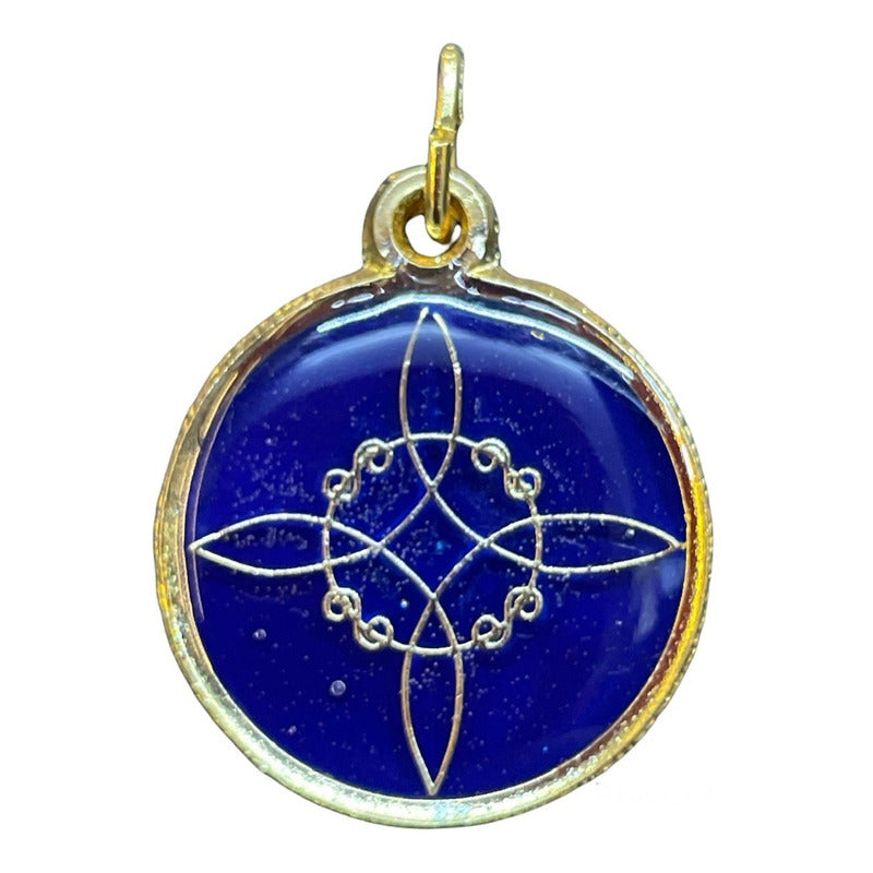 Nudo De Brujas Dije Encapsulado Con Los 7 Baño De Oro 25mm