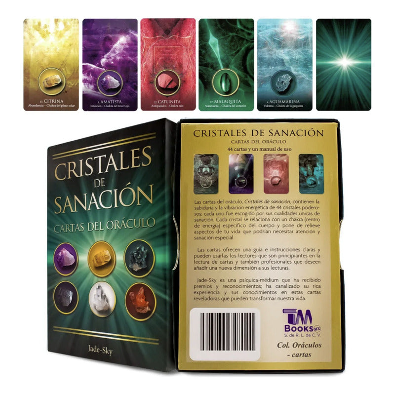 Oráculo Cristales De Sanación 44 Cartas + Guía Esotérica