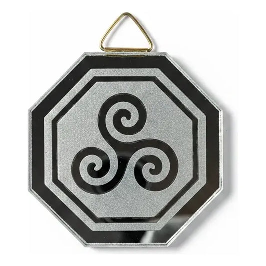 Espejo Octagonal, Grabado Con Símbolos Esotéricos De 5 Cm Trisquel by HEREJE