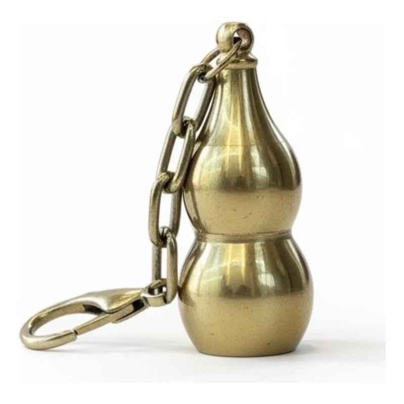 Llavero Wu Lou De Latón Feng Shui Amuleto 4 Cm Hu Lu, Gulu Dorado by HEREJE