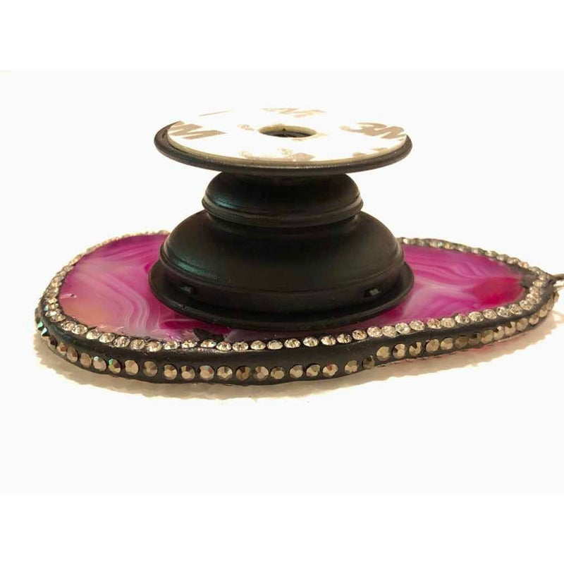 Rosa Achat Pop Socket für Liebesquarzstein