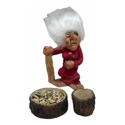 Troll Salud +comedero 11 Cm Figura De Resina Rojo
