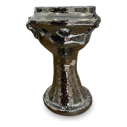 Sahumerio Copalera Porta Incienso Barro Vidriado 14x9x10 Cm Negro Lisa