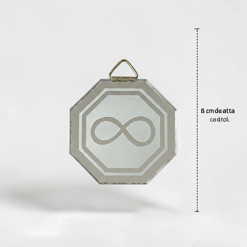 Espejo Octagonal, Grabado Con Símbolos Esotéricos De 5 Cm Infinito by HEREJE