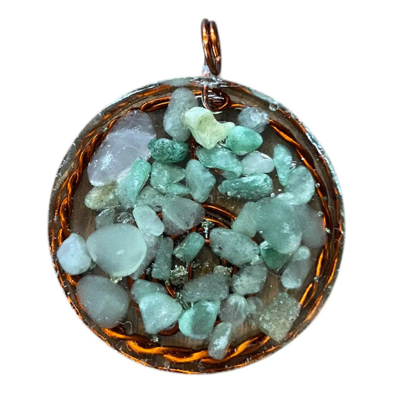 Dije De Resina Con Cobre Y Cuarzo. Cho Ku Rei Jadeita by HEREJE