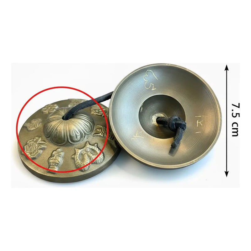 Cymbalo Tibetano Cuenco 7 Metales Indu 7.5 Cm