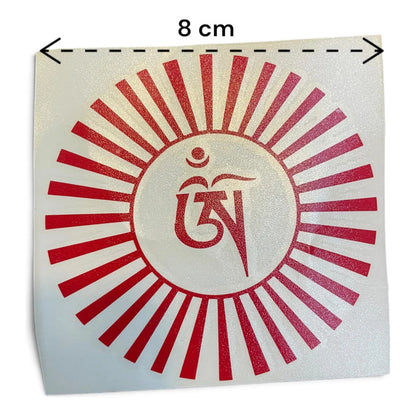Estampa Om Hereje Rojo Tibetano Sol Recorte