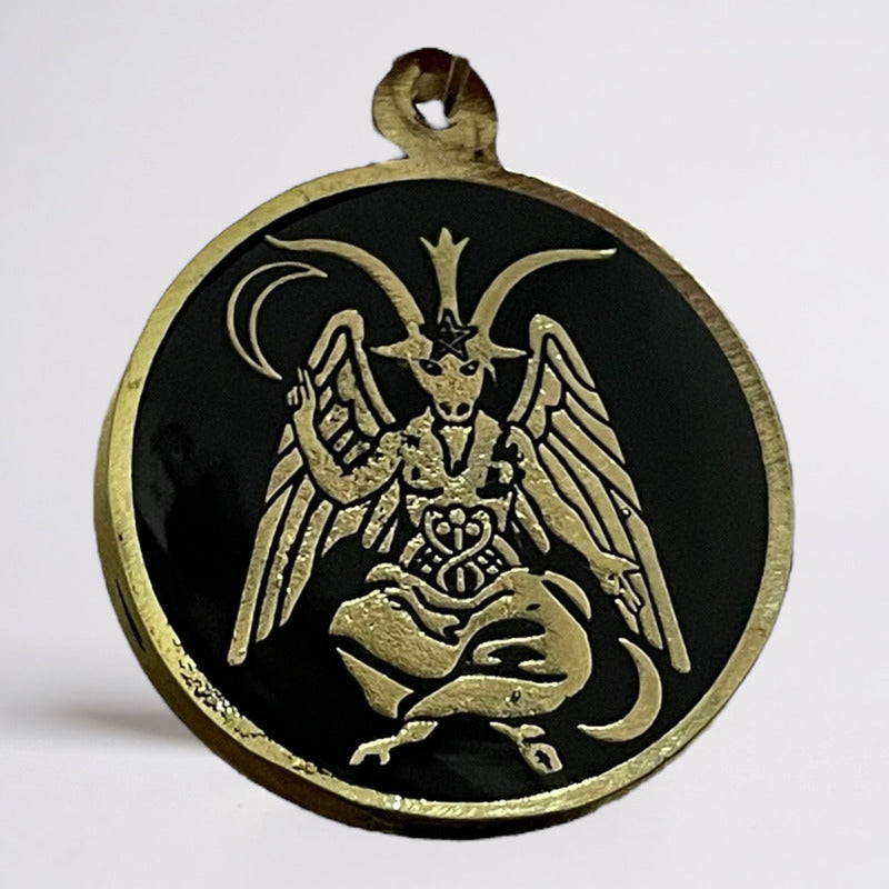 Medalla Encapsulada 25mm Amuleto De Protección Varios Modelo Baphomet 25mm