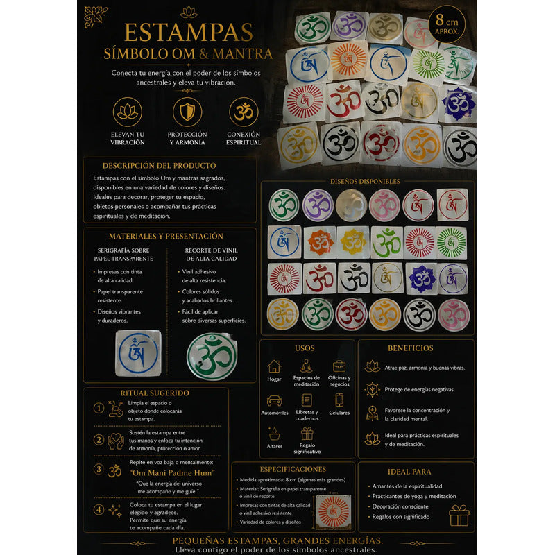 Estampa Om Hereje Azul Tibetano Recorte