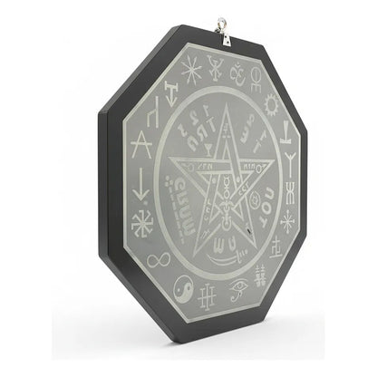 Espejo De 30 Cm Con Varios Grabados Artesanal A Elegir Tetrágramaton