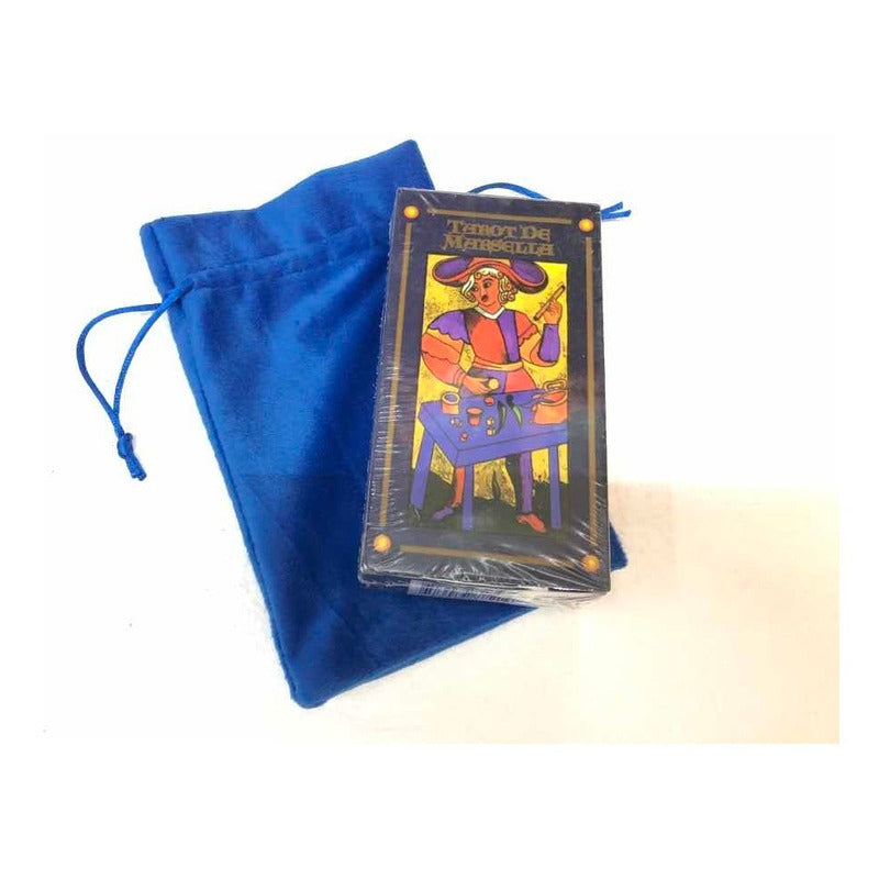 Tarot Marsella + Amuleto + Bolsa + Libro Reverso Cuadriculad
