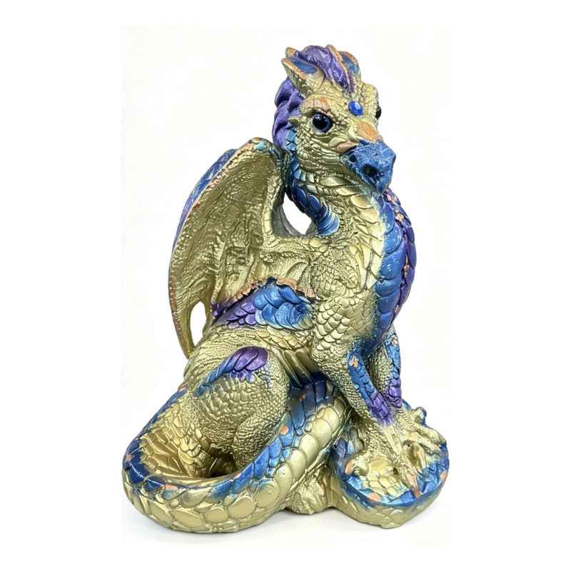 Dragon De 21 Cm De Altura Estatua De Resina Dorado