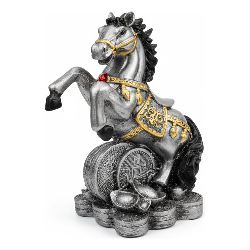 Caballo Año Chino Estatua De Resina 18x13x8.5 Cm
