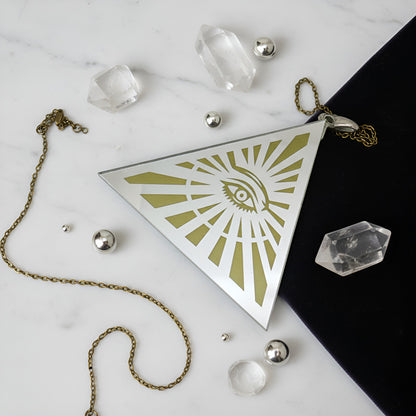 Ojo Divino Espejo Grabado 30 Cm