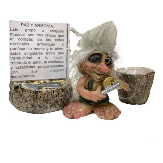 Troll Mini + Comedero + Semillas + Tarjeta Varios Modelos Paz Y Armonia Guitarra 5cm by HEREJE