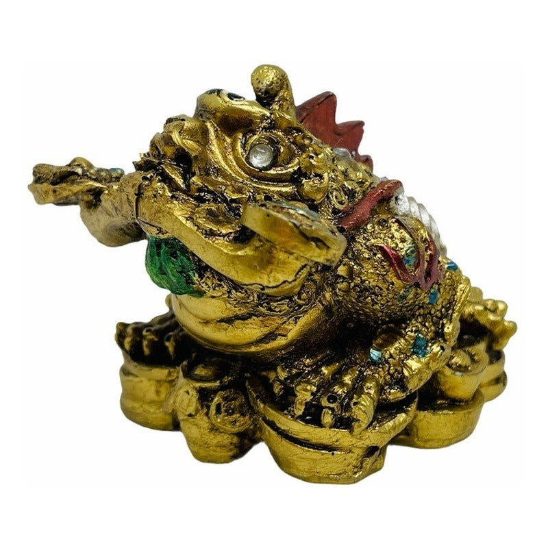 Frog of Luck and Abundance with Ru Yi Resin