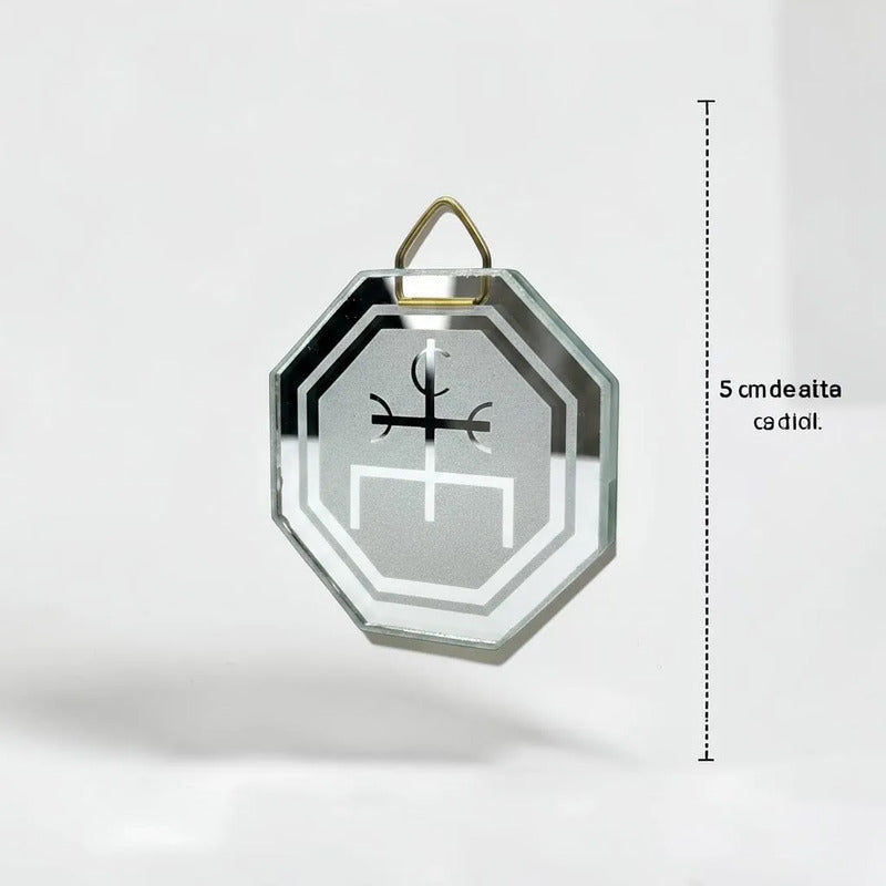 Espejo Octagonal, Grabado Con Símbolos Esotéricos De 5 Cm El Mago by HEREJE