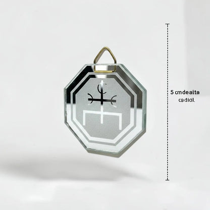 Espejo Octagonal, Grabado Con Símbolos Esotéricos De 5 Cm El Mago by HEREJE