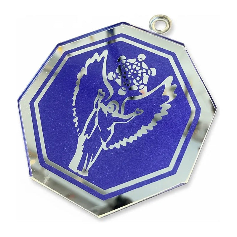 Arcángel Metatrón Geometría Sagrada Espejo 9cm Violeta