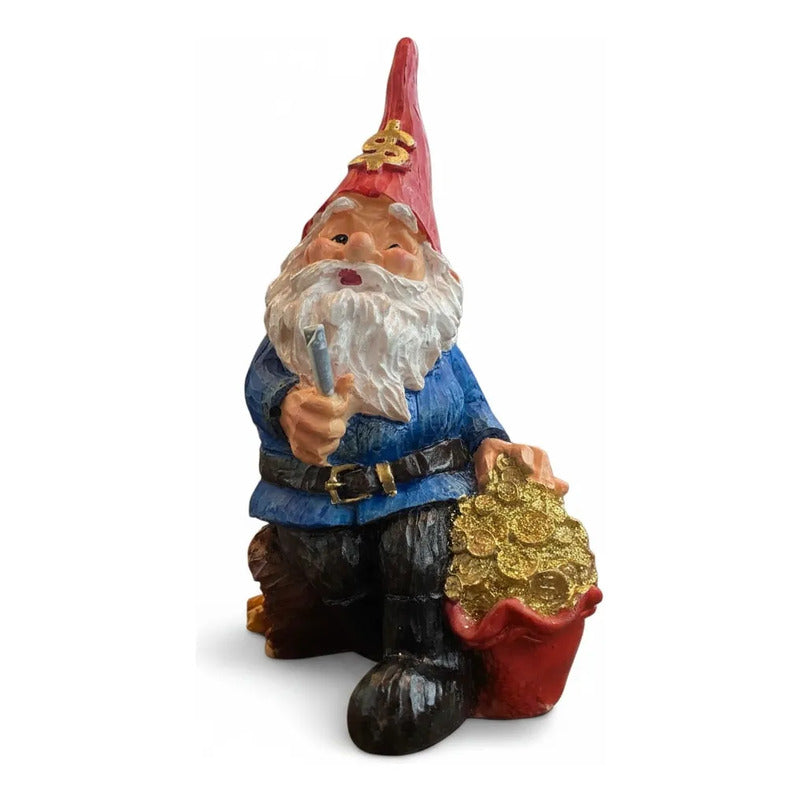 Gnomo De La Abundancia Y El Dinero Figura Decorativa 26 Cm A Azul by HEREJE