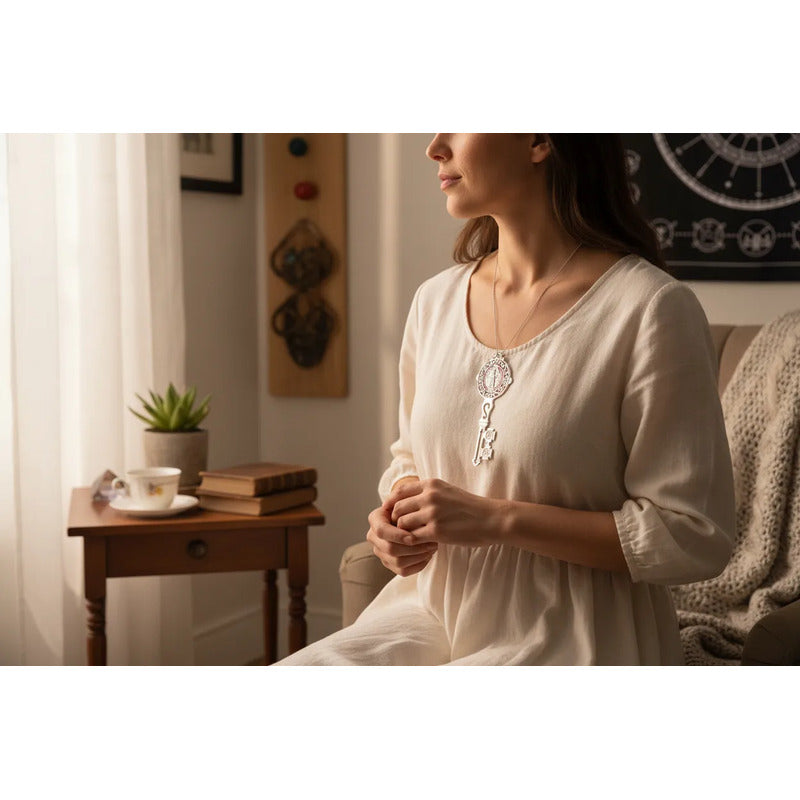 San  Benito Llave Decoración Del Hogar 12 Cm Plateado